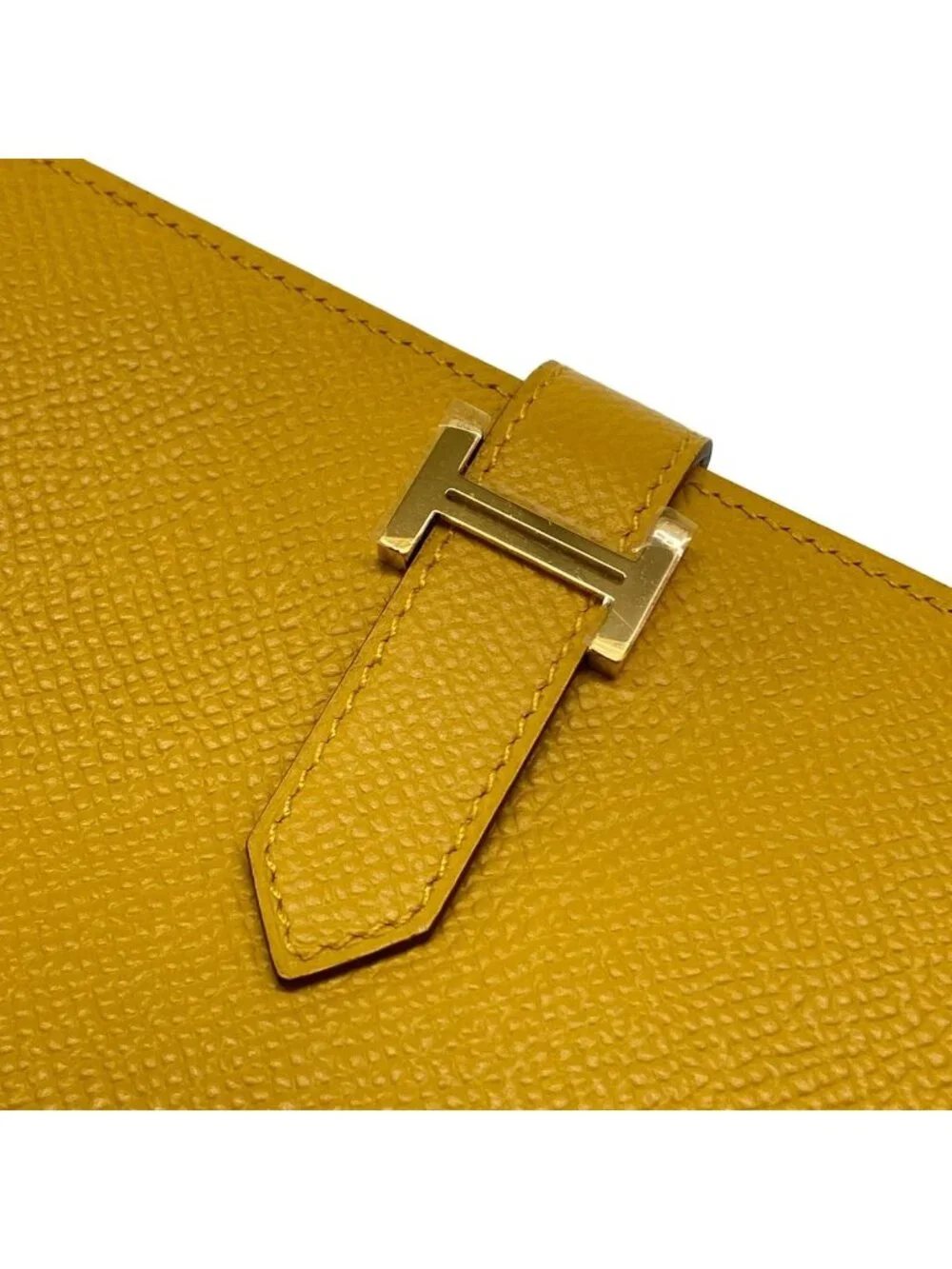 Hermes Wallet Bearn Souffle Joan Ambre Gold Protection